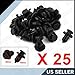 uxcell 25 Pcs Plastic Push in Car Bumper Fender Door Rivets Clip 10mm Hole