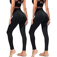 High Waisted Leggings for Women - Soft Athletic Tummy Control Pants for Running Cycling Yoga Workout - Reg & Plus Size