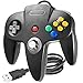 2 Pack LUXMO USB Classic N64 Bit 64 Controller USB PC Gamepad Stick Joy Controller for Windows PC Mac Linux Raspberry pi3 Genesis Higan Retro Pie (Gray & Black)thumb 1