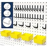 WallPeg 43 Pc. Peg Board Storage System - Pegboard Hook Assortment Organizer Bins Y/B # AM 302- 2