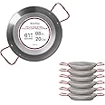 Machika 6 Pack Carbon Steel Paella Pan, 20cm 8 inch Polished Steel Large Skillet From Spain, Great for Paella Parties Indoors, Outdoors, Camping & More, Imported Spanish Paellera, Made by Garcima