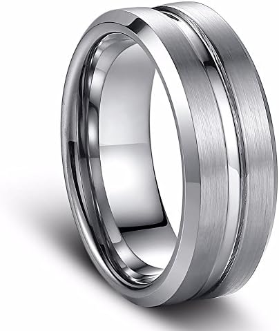 8MM Tungsten Carbide Men's Grooved Center Wedding Ring (7)