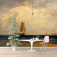 Wall Murals Self-Adhesive Removable The Dogana and San Giorgio Maggiore by Joseph Mallord William Turner Wallpaper Home Decoration for Living Room,Bedroom - 66x96 inches