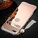 LG Stylo 3 Case, LG Stylo 3 Case ZHFLY Bling Diamond Aluminum Metal Bumper Tassel Frame Detachable + Mirror Hard Back Case, 2 in 1 Cover, Rose Gold Pearl Tassel