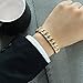 Davieslee Mens Womens Chain Hiphop Iced Out Miami Curb Cuban Gold Plated Bracelet Necklace with Clear Rhinestones