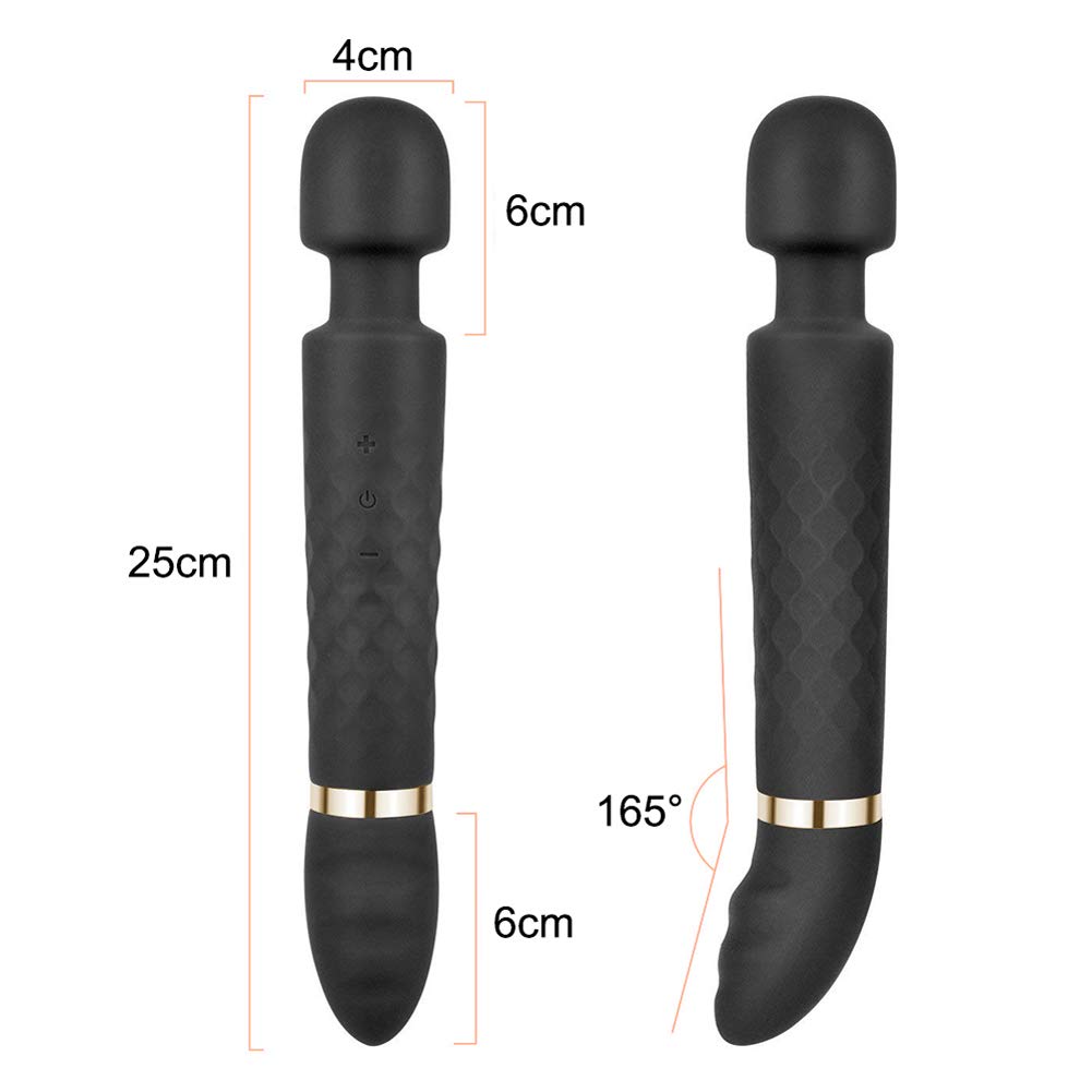 Silikon Vibratoren für sie Klitoris und G-Punkt Stimulator Massagestab, Wasserdicht Orgasmus Klitorisstimulator AV-Vibrator Stick für Paar, Frauen, Doppelkopf Magic Wand Massagegerät für Körper, Nacken, Schulter, Rücken, 12 Vibrationsmodi, 