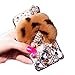 Aikeduo For Iphone 6Plus 6s+ Plus 5.5 Inch Case Handmade Bling Crystal Rabbit Fur Rhinestone Case Cover High Quality Warm (6 Plus Leopard Print)