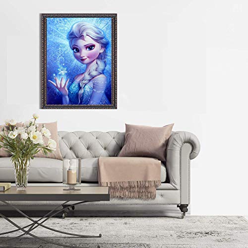 5D Diamond Painting Full Drill, 16"X12" Princess DIY Diamond Painting by Number Kits, Rhinestone Crystal Drawing Gift for Adults Kids, 40x30cm Mosaic Making Art Painting for Wall Decoration