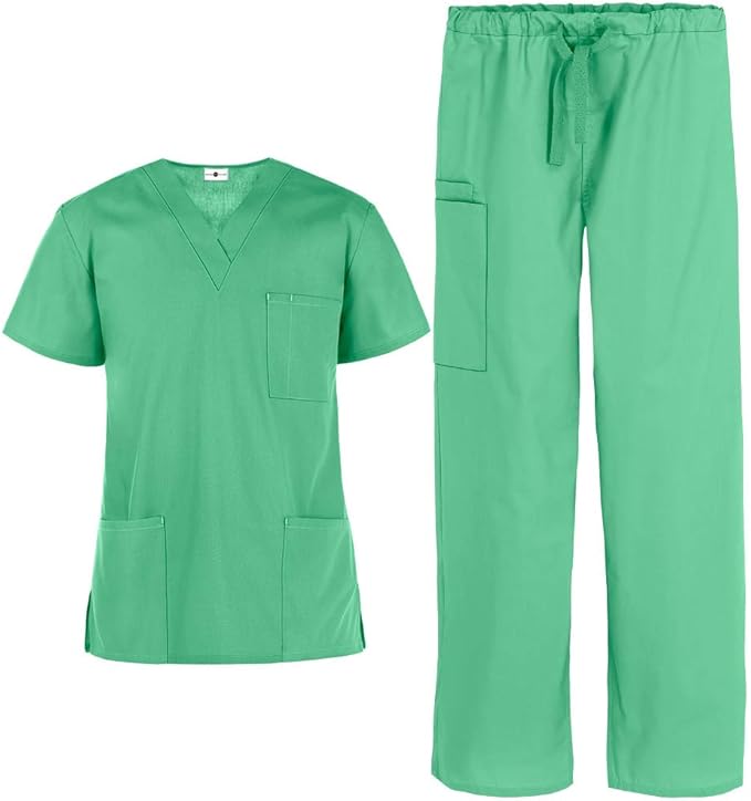 Strictly Scrubs Unisex Scrub Set (XS3X, 14 Colors) Includes 3 Pocket Top and