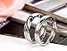 Flongo Men's Womens Real Love Heart Matching Stainless Steel Couples Engagement Ring Wedding Promise Band
