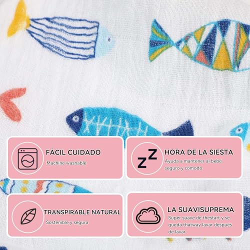 Konicoo Manta Receptora para Niña,4 Pcs Muselinas para Niño Y Niña,120 * 100CM Mantas de Muselina,100% Algodón,Frazadas Protectoras de Temperatura Suave Y Transpirable,Mantas de Lactancia