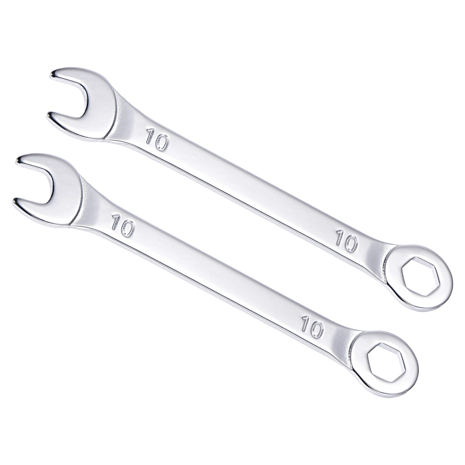 CoCud Combination Wrench, 10mm Metric Box Open End 6-Point Design 15-Degree Offset, Double Ended Box and Open End - (Applications: for Repair), 2-Pieces