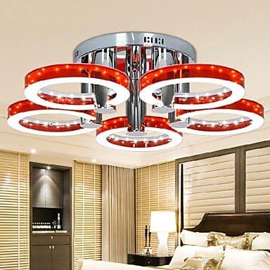 90W Modern LED Red Acrylic Chandelier with 5 lights (Chrome Finish) ( Voltage : 90-240V , Light Source Color : White )