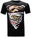 California Republic White Bandana Bear Men's T-Shirt- (Medium) - Black