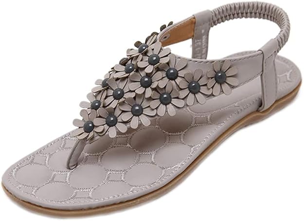 Amazon.com | Women's T-Strap Flat Sandal Breathable Summer Low Heels Ankle Straps Waterproof 