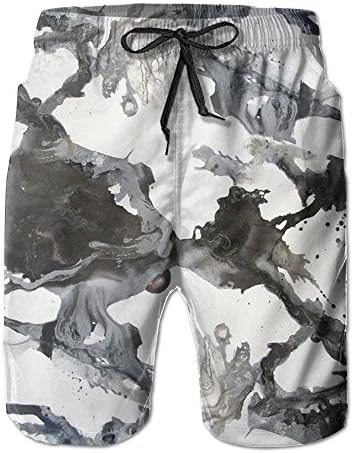 Splash-ink Men's Beach Shorts Beach Pants Summer Tropical Quick Dry Board Shorts Size L Customize Personalize