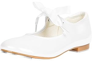 Linodes Economy Unisex-Child Lace Up Tap Shoe for Girls and Boys Tap Flat