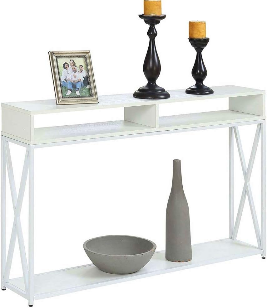 Amazon Com Narrow Console Table White Storage Shelf Entry Hallway