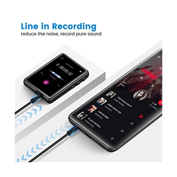 32GB MP3 Player with Bluetooth 5.3, MECHEN 2.4'' Full Touch Screen Portable Music Player for Running with Line-in Recording, FM Radio, Audio, Video, Ebook, Support up to 128GB (M3-Black1) - Image 6