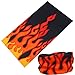 12-in-1 Headband [Fire] - Versatile Sports Headwear - Wear it as a Neck Gaiter, Bandana, Balaclava, Helmet Liner, Mask & More. Constructed with High Performance Moisture Wicking Microfiber. Perfect for Athletic and Casual Wear. 100% Satisfaction. (Black)