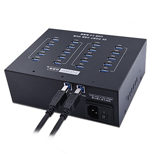UHPPOTE Sipolar A-213 Industrial Grade USB 3.0 Hub 20 Port High Speed Data Transfer