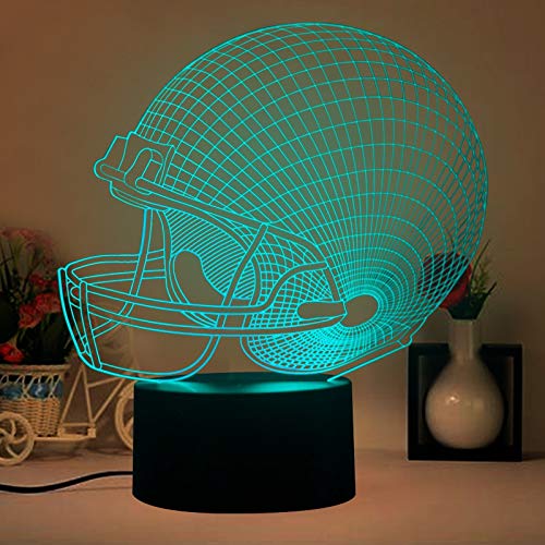 Football Helmet Night Lights for Kids 3D Lamp Wiscky 7 LED Colors Changing Touch Table Desk Lamps Decorative Lighting Pretty Cool Toys Gifts Birthday Holiday Xmas for Baby Nursery Toddler Friends