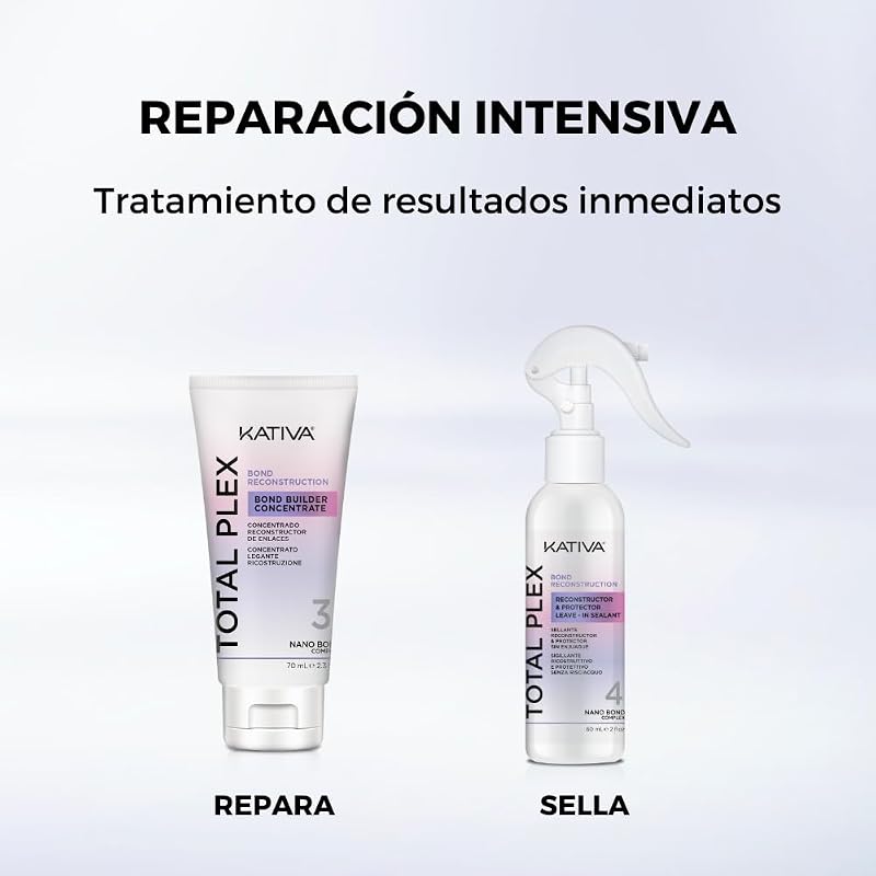 Total Plex Bond Repair Kit – 2 etapas de reconstrucción capilar | Reconstruido, reparado y sellado | concentrado 70 ml + sellador 60 ml | Complejo 10% nano-bond — foto 3 de 5