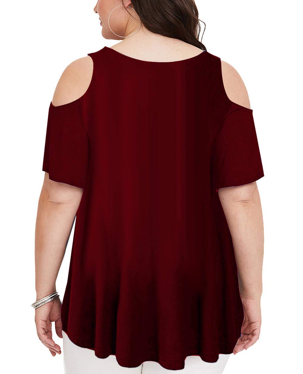 PARPERNA Women Cute T Shirt Cotton Cold Shoulder Youth Short Sleeve Tops Blouse