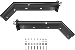 CHDT66 Black Angled Spring Loaded Mud Flap Hangers for Sem Trucks, w/ All Hardware1-1/8" Bolt Spacing, End Cap, 27.5" Length, Mud Flap Bracket Set fit for Semi Trucks, 2 PCS Package