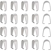 PH PandaHall 20 Pieces 304 Stainless Steel Pinch Clip Bail Clasp Dangle Charm Bead Pendant Connector Findings 10.5x8mm for Jewelry Making