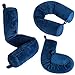 Dot&Dot Twist Memory Foam Travel Pillow for Airplanes - Travel Neck Pillow for Sleeping - Airplane Pillow for Neck Support - Adjustable, Bendable Neck Roll Pillow (Dark Blue, One Size)