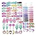 MJartoria Animal Fruit Pattern Print Hair Clips No Slip Metal Hair Clips Snap Barrettes for Women Accessories (68 Pcs Rose Red)