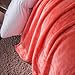 Honeymoon Velvet Flannel Fleece Throw Lightweight Cozy Plush Microfiber Blanket, Coral