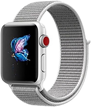 Amberwin Apple Watch Sport Loop Band 38mm 42mm, Lightweight Breathable Nylon Replacement Band for Apple Watch Nike+, Series 1, Series 2, Series 3, Sport, Edition (Seashell, 38)