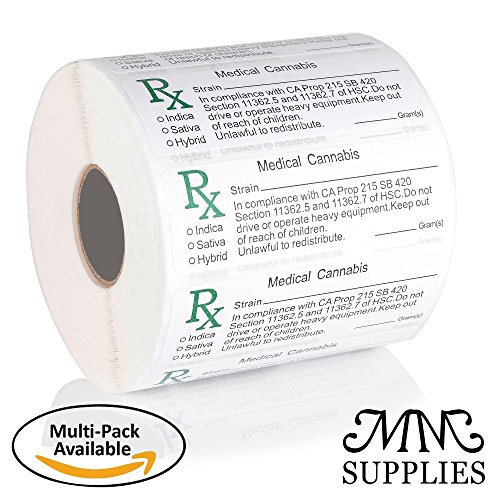 Buy (148 Pack) Medical Marijuana Labels 1000 Piece Roll 2018 Medical