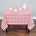 LinenTablecloth 70-Inch Square Tablecloth Red & White Checker