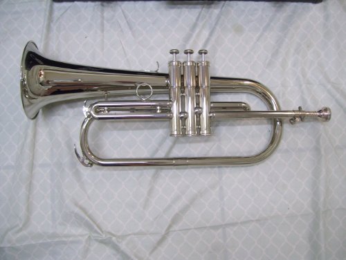 Flugelhorn with case and mouthpiece, silver