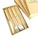 Boying Wooden Handle Stainless Steel Tableware Silverware Dinnerware Set Mirror Polished Utensils (4-Piece Flatware Set)