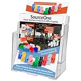 Source One Large 2 Tier Premium Acrylic Magazine Rack / Brochure Holder (S1-LG-2TIER)