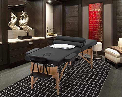 Massage Table Massage Bed Spa Bed 73" Heigh Adjustable 2 Folding Portable Massage Table W/Sheet Cradle Bolsters Hanger Facial Salon Bed - Image 2