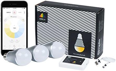 Simple 9W starterkit (3 LED bulbs + 1 Genie): 9W Smart LED Light bulbs, wifi, warm to cool white color, ambiance lighting, dimmable, mood lighting