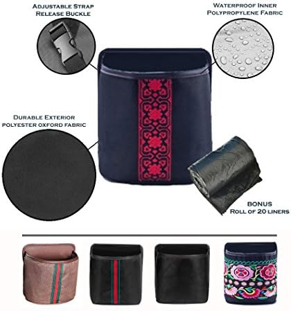 Quality stuff Universal Premium Portable Car Trash Can, Leak Proof Collapsible Auto Garbage or Travel Storage, Fashionable Designs, Waterproof-FREE Liners