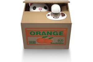 Matney Stealing Coin Cat Box- Piggy Bank - White Kitty - English Speaking