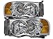 HEADLIGHTSDEPOT Chrome Headlights Compatible with Dodge Ram 1500 2500 3500 Includes Left Driver and Right Passenger Side Headlamps