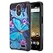 Galaxy Wireless] Compatible for ZTE Maven 3 Case/Overture 3 Case/Prelude Plus Case [Impact Resistant] Silicone Hybrid Dual Layer Protective Case Cover for ZTE Maven 3/Overture 3 Blue Butterfly