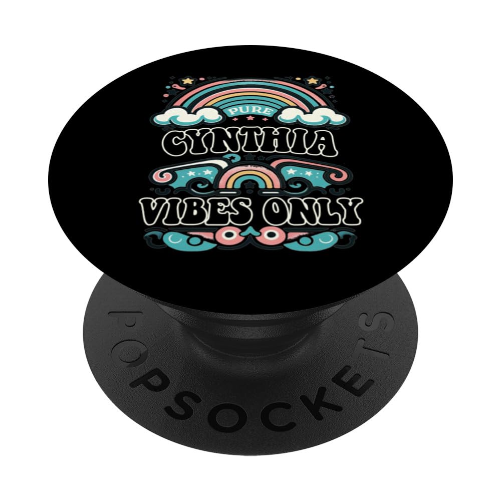 CYNTHIA Vibes Only Cute Retro Girls CYNTHIA Name PopSockets Swappable PopGrip