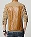 KIWEN Men's PU Leather Collar Jacket Casual Wear(Yellow,M Size)