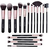 Lospu HY Makeup Brushes 18 Piece Makeup Brush Set Professional Wood Handle Premium Synthetic Kabuki Foundation Blending Face Powder Blush Concealer Contour Eyeshadow Makeup Brush Brochas De Maquillaje