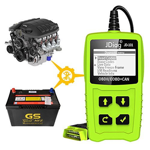 JDiag JD101 OBD2 Code Reader Auto Car Scanner Check Engine Diagnostic Tool Erase Fault Codes Suitable for EOBD Vehicles with Battery Testing Function - Thumbnail 7