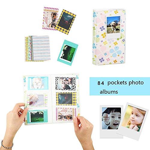 Katia Instant Camera Accessories Bundle Compatible for Fujifilm Instax Mini 9 / Mini 8+ / Mini 8 Instant Film Camera. Includes Camera Case, Album, Frame, Stickers, Strap,etc - White